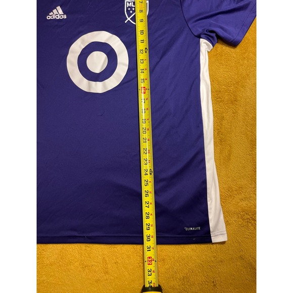 Adidas MLS Soccer Jersey Purple White Target Logo Men's XL Climalite - Picture 4 of 11